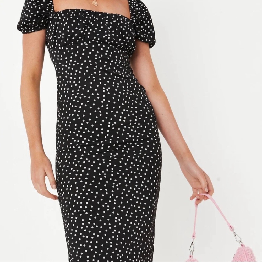 Missguided Polka Dot Milkmaid Dress